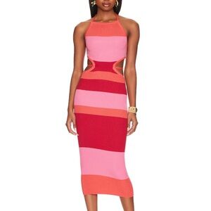 Emlyn Stripe Knit Dress in Pink Multi